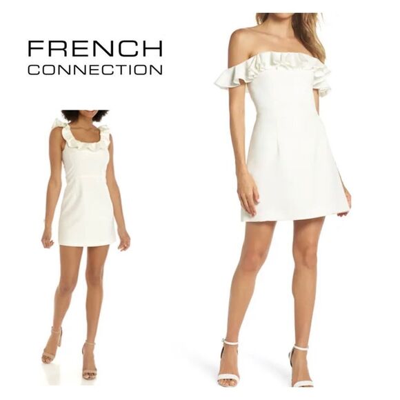 French Connection whisper light ivory dress. 4. - Picture 1 of 11